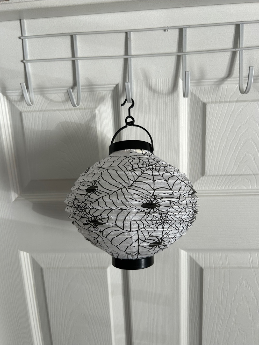 Source Unknown White and Black Spiderweb Paper Lantern